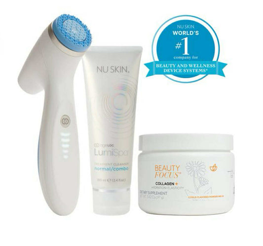 ageLOC® LumiSpa® iO (Rose Gold) & Beauty Focus® Collagen+ Better Together Kit - Normal/Combo